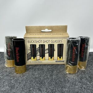 Buckshot Shot Glasses Novelty Great Gift Idea Hunter Gun Lover 4pc Set